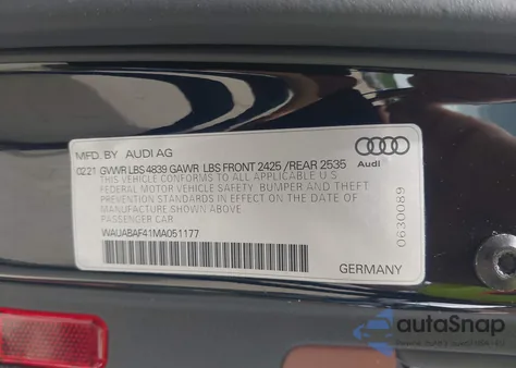 2021 Audi A4 Premium 40 Tfsi Quattro S Tronic z USA, uszkodzony, nr VIN WAUABAF41MA051177